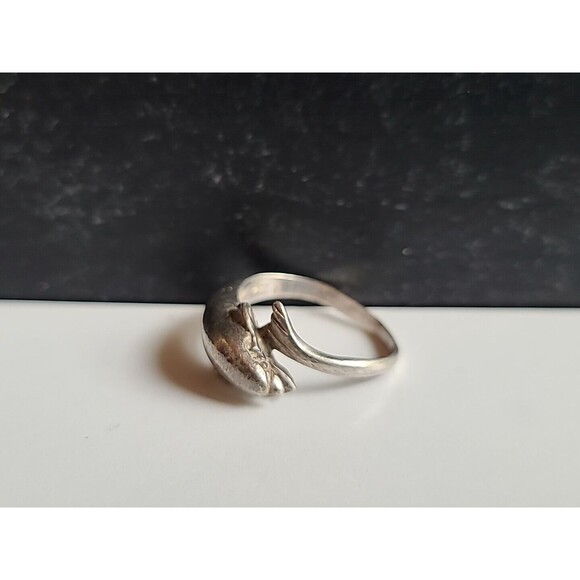 925 Dolphin Ring Vintage, READ, SIZE US 6.75 - Picture 2 of 10